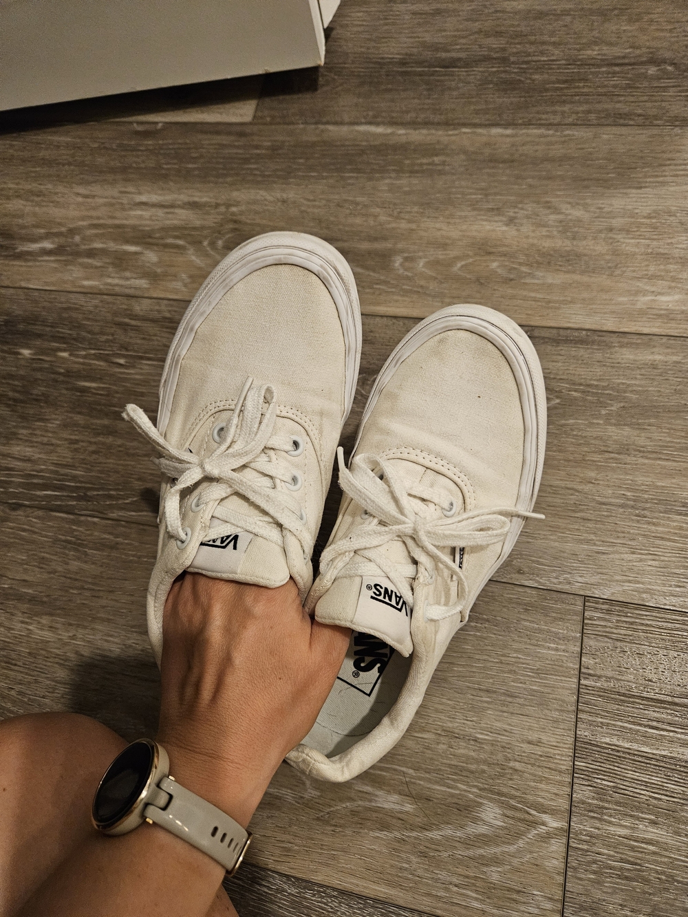 Vans White Canvas Low-Top Sneakers